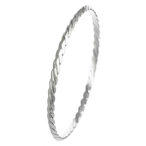 Tiffany Twist Bangle Bracelet Knife Edge Silver CO - Picture 2 of 4